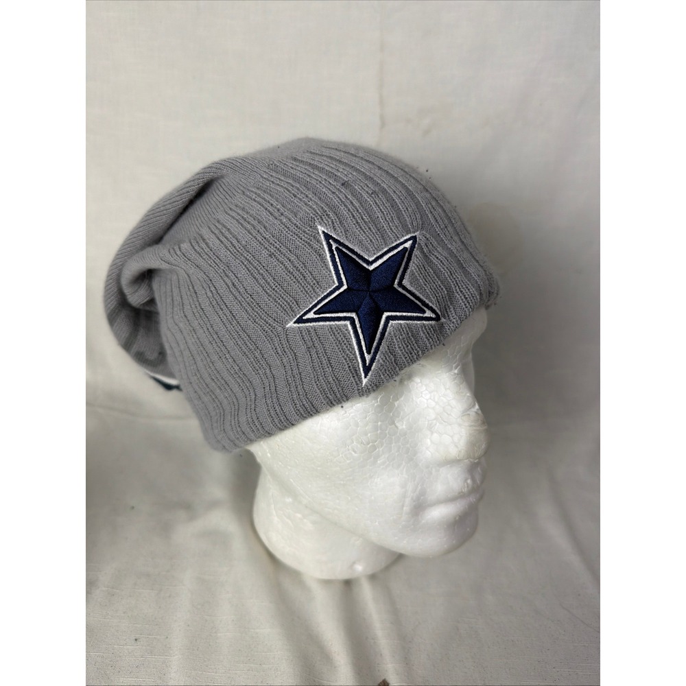 New Era Dallas Cowboys Beanie Hat Gray Blue Star Knit Slouchy Winter Cap NFL